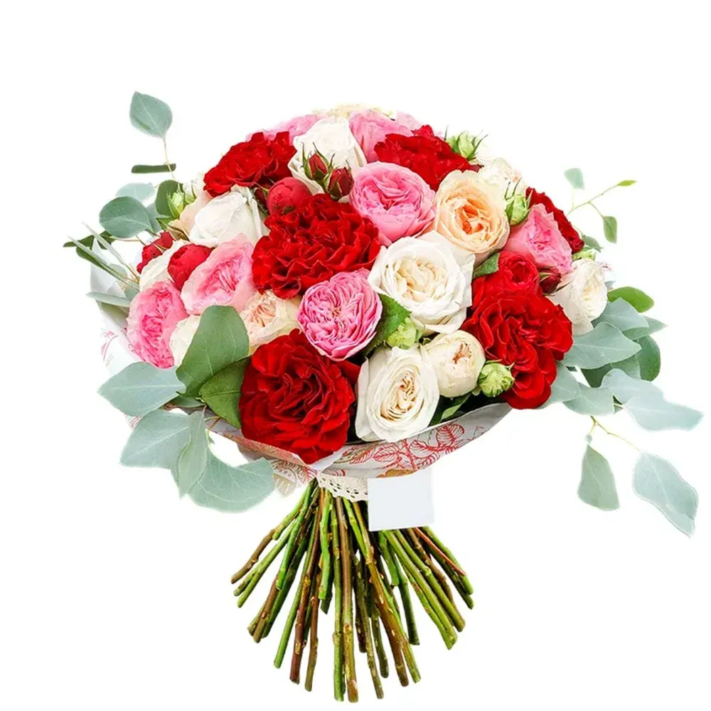 Букет из пионовидных роз «Родонит»